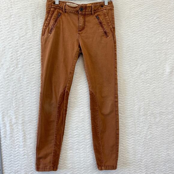 Pilcro and the Letterpress Skinny Jeans Womens 4 Burt Orange Velvet Mixed Media - Picture 1 of 16